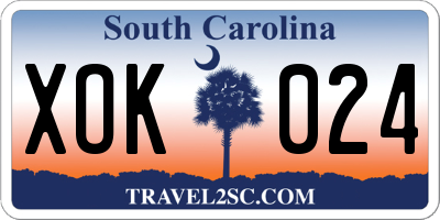SC license plate XOK024