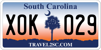 SC license plate XOK029