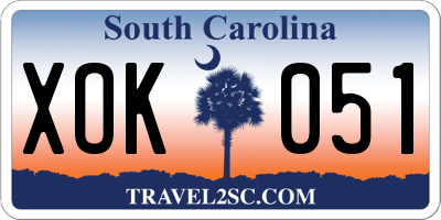 SC license plate XOK051
