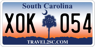 SC license plate XOK054