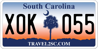 SC license plate XOK055