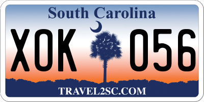 SC license plate XOK056