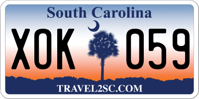SC license plate XOK059