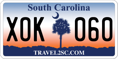 SC license plate XOK060