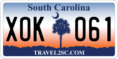 SC license plate XOK061
