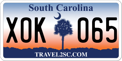 SC license plate XOK065