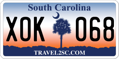 SC license plate XOK068