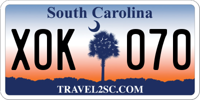 SC license plate XOK070