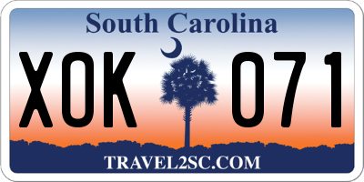 SC license plate XOK071