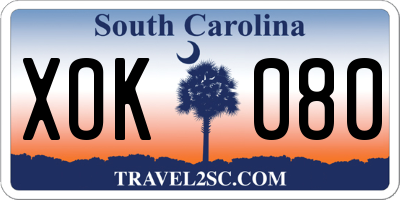 SC license plate XOK080