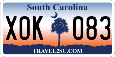 SC license plate XOK083
