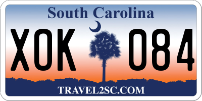 SC license plate XOK084
