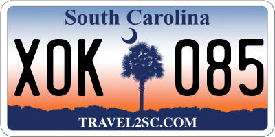 SC license plate XOK085