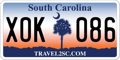 SC license plate XOK086
