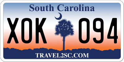 SC license plate XOK094