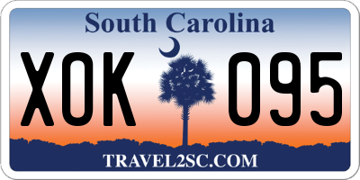 SC license plate XOK095