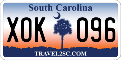 SC license plate XOK096