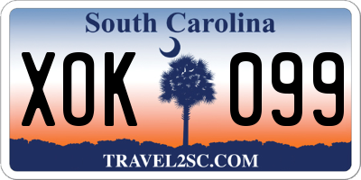 SC license plate XOK099