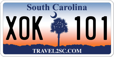 SC license plate XOK101