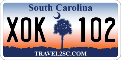 SC license plate XOK102