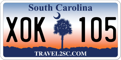 SC license plate XOK105