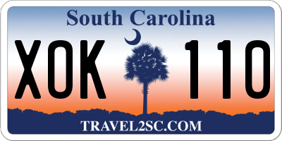 SC license plate XOK110