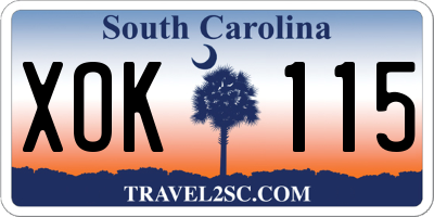 SC license plate XOK115
