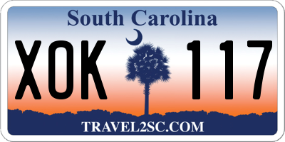 SC license plate XOK117
