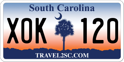 SC license plate XOK120