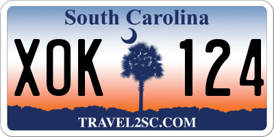 SC license plate XOK124
