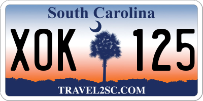SC license plate XOK125