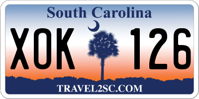 SC license plate XOK126