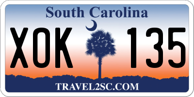 SC license plate XOK135