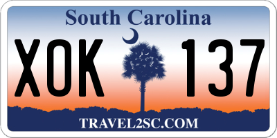 SC license plate XOK137