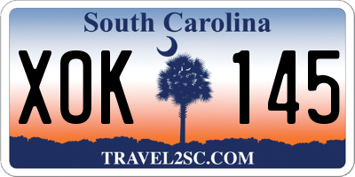SC license plate XOK145