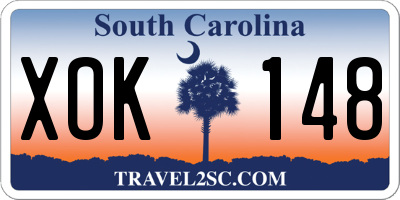 SC license plate XOK148