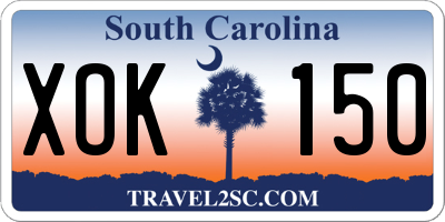 SC license plate XOK150