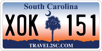 SC license plate XOK151