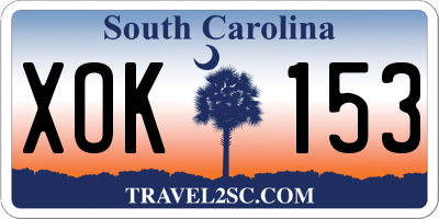 SC license plate XOK153