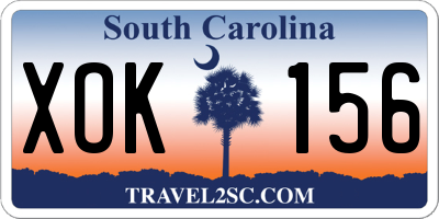 SC license plate XOK156
