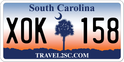 SC license plate XOK158