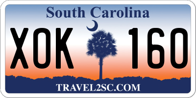 SC license plate XOK160