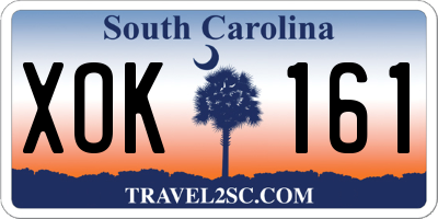SC license plate XOK161