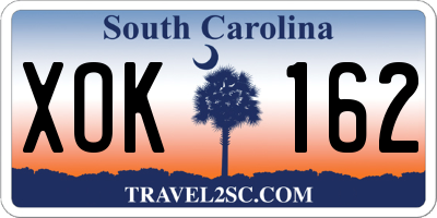 SC license plate XOK162