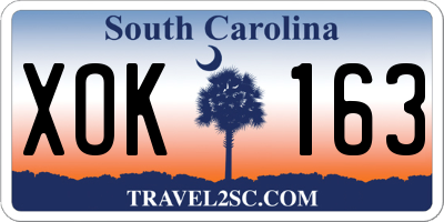 SC license plate XOK163