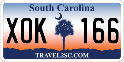 SC license plate XOK166