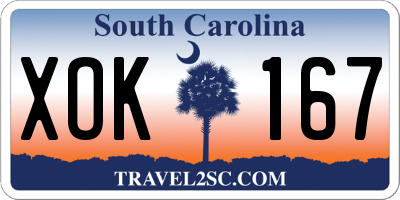 SC license plate XOK167