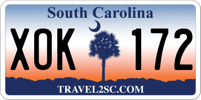 SC license plate XOK172