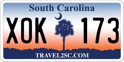 SC license plate XOK173