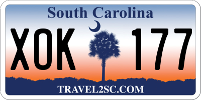 SC license plate XOK177